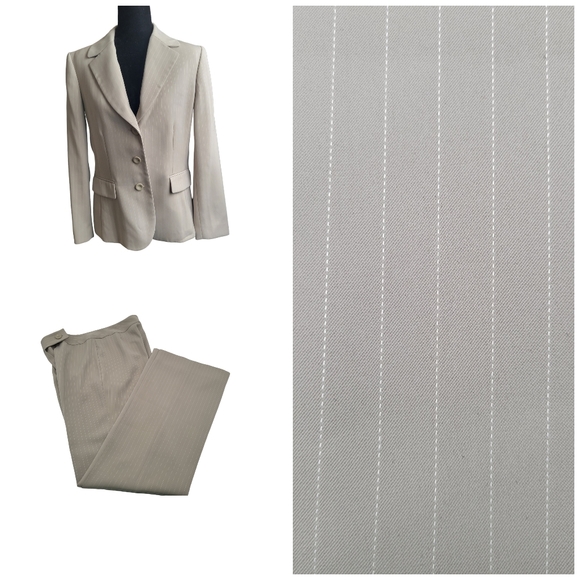 Tahari Arthur S Devine Pants - Tahari Arthur S Levine Womens Pinstripe Pant Suit Sz 10
